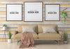 Poster Frame In Living Room Psd Mockup Psd