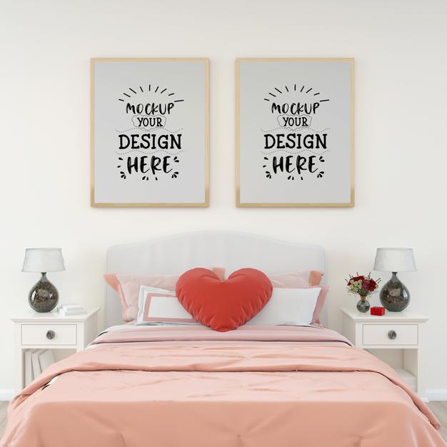 Poster Frame In Living Room Psd Mockup Psd