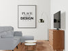 Poster Frame In Living Room Psd Mockup Psd