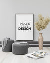 Poster Frame In Living Room Psd Mockup Psd