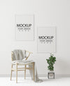 Poster Frame In Living Room Psd Mockup Psd