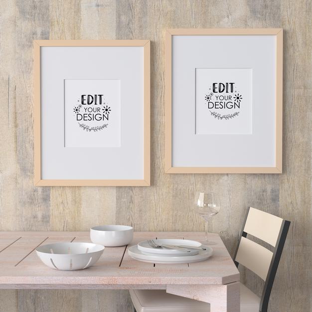 Poster Frame In Living Room Psd Mockup Psd