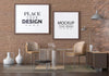 Poster Frame In Living Room Psd Mockup Psd