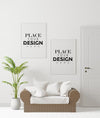 Poster Frame In Living Room Psd Mockup Psd