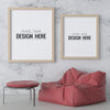 Poster Frame In Living Room Psd Mockup Psd