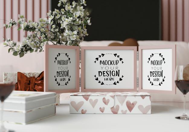 Poster Frame In Living Room Psd Mockup Psd