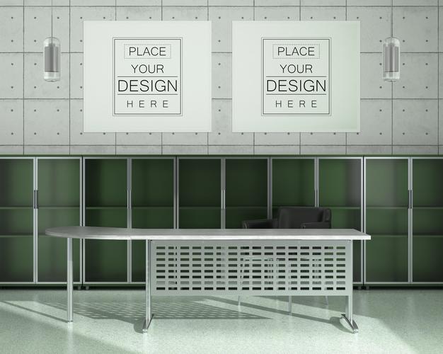 Poster Frame In Living Room Psd Mockup Psd