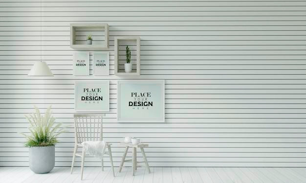 Poster Frame In Living Room Psd Mockup Psd