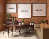 Poster Frame In Living Room Psd Mockup Psd