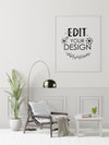 Poster Frame In Living Room Psd Mockup Psd