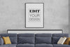 Poster Frame In Living Room Psd Mockup Psd