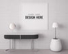 Poster Frame In Living Room Psd Mockup Psd