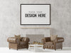 Poster Frame In Living Room Psd Mockup Psd