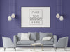 Poster Frame In Living Room Psd Mockup Psd