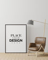 Poster Frame In Living Room Psd Mockup Psd