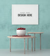 Poster Frame In Living Room Psd Mockup Psd