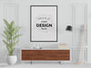 Poster Frame In Living Room Psd Mockup Psd