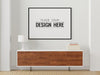 Poster Frame In Living Room Psd Mockup Psd