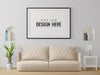 Poster Frame In Living Room Psd Mockup Psd