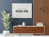 Poster Frame In Living Room Psd Mockup Psd