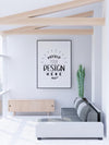 Poster Frame In Living Room Psd Mockup Psd