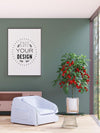 Poster Frame In Living Room Psd Mockup Psd