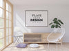 Poster Frame In Living Room Psd Mockup Psd