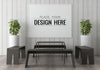 Poster Frame In Living Room Psd Mockup Psd