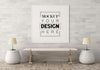 Poster Frame In Living Room Psd Mockup Psd