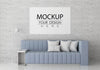 Poster Frame In Living Room Psd Mockup Psd