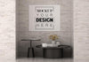 Poster Frame In Living Room Psd Mockup Psd