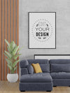 Poster Frame In Living Room Psd Mockup Psd