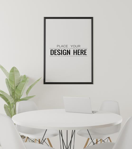 Poster Frame In Living Room Psd Mockup Psd