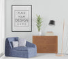 Poster Frame In Living Room Psd Mockup Psd