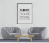 Poster Frame In Living Room Psd Mockup Psd