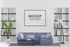 Poster Frame In Living Room Psd Mockup Psd