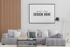 Poster Frame In Living Room Psd Mockup Psd