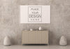 Poster Frame In Living Room Psd Mockup Psd