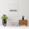 Poster Frame In Living Room Psd Mockup Psd