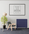 Poster Frame In Living Room Psd Mockup Psd