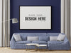 Poster Frame In Living Room Psd Mockup Psd