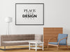 Poster Frame In Living Room Psd Mockup Psd