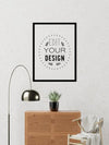 Poster Frame In Living Room Psd Mockup Psd