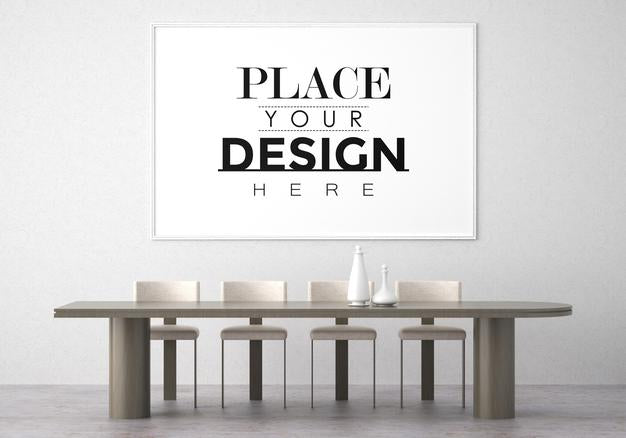 Poster Frame In Living Room Psd Mockup Psd