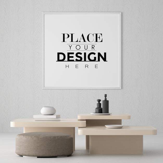 Poster Frame In Living Room Psd Mockup Psd