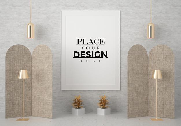 Poster Frame In Living Room Psd Mockup Psd