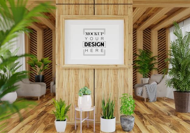 Poster Frame In Living Room Psd Mockup Psd