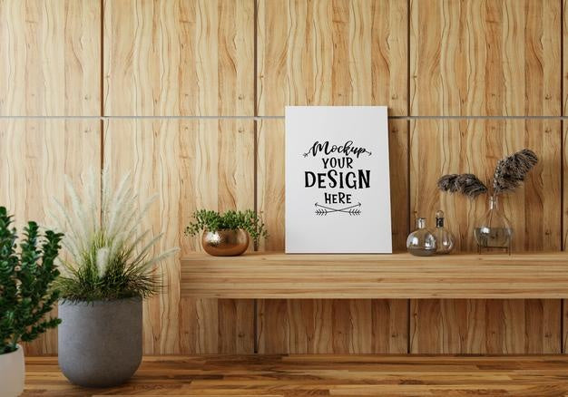 Poster Frame In Living Room Psd Mockup Psd