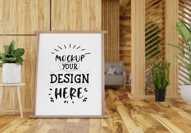 Poster Frame In Living Room Psd Mockup Psd