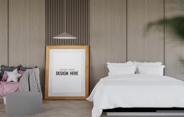 Poster Frame In Living Room Psd Mockup Psd